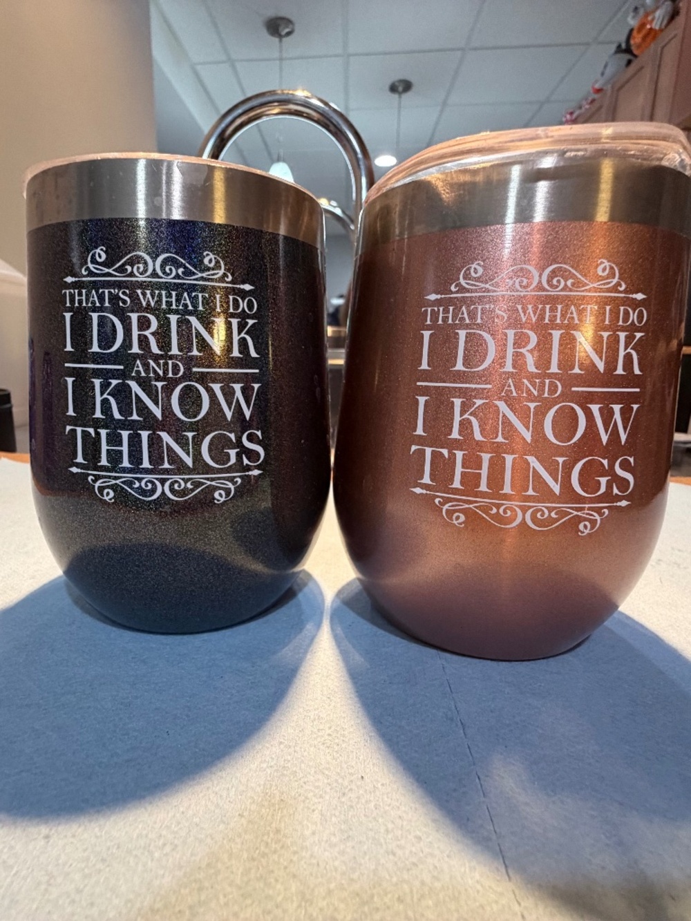 Set of 2 'I Drink and I Know Things' Insulated Wine Tumblers
